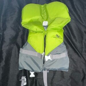 Kids Life Vest - Lime Green and Gray